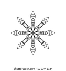 Vector simple Mandala shape for coloring.floral patterns and curls ,or logo and more.