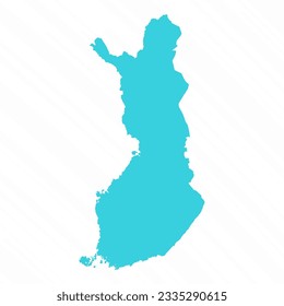 Vector Simple Map of Finland Country, can be used for business designs, presentation designs or any suitable designs.