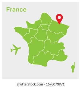 vector simple map of France