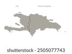 Vector simple map of Haiti and Dominican Republic.