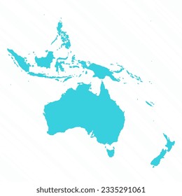 Vector Simple Map of Oceania Country, can be used for business designs, presentation designs or any suitable designs.