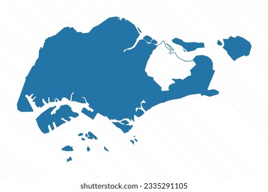 Vector Simple Map of Singapore Country, can be used for business designs, presentation designs or any suitable designs.