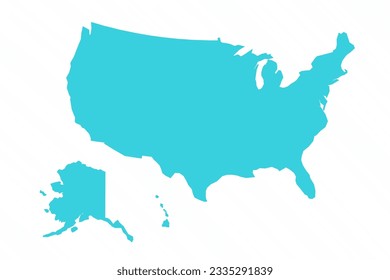 Vector Simple Map of USA Country, can be used for business designs, presentation designs or any suitable designs.