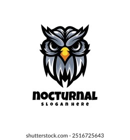 Vector simple mascot nocturnal logo design