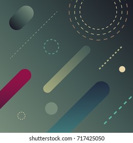 Vector simple memphis geometric background. Hipster colorful gradient card template