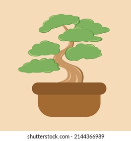 vector simple mini bonsai two