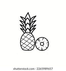 Vector simple minimal black pineapple Vector illustration