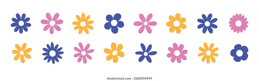 Vector simple minimal illustration of abstract flowers. Hand drawn style