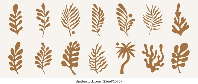 Vector simple minimal illustrations, simple wavy and groovy. hand drawn naive style, flowers and plants, floral botanic design templates, frames and modern wall art prints, posters