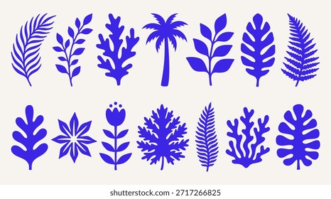 Vector Ilustraciones mínimas simples con flores y plantas ingenuas dibujadas a mano onduladas y groovy para marcos de Plantillas de diseño botánico floral y arte de pared moderno
