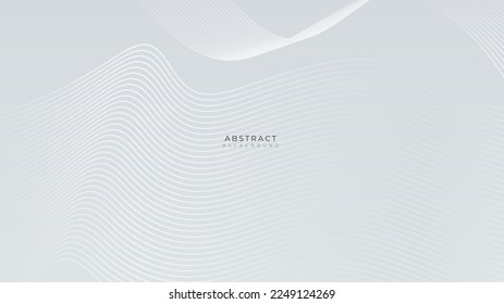 Vector simple minimal white geometric shapes abstract, science, futuristic, energy technology concept. Digital image of light rays, stripes lines with light, speed over dark tech background
