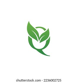 Vector simple minimalist Q leaf logo