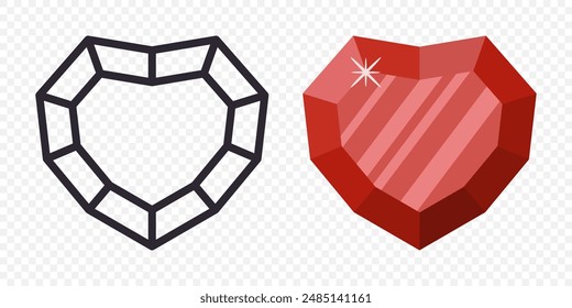Vector Icono de piedra preciosa minimalista simple. Diamante, cristal, diamantes de imitación en primer plano aislado. Concepto Joyería. Plantilla de diseño de piedras preciosas, Clipart de gemas. Vista frontal