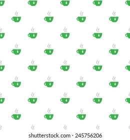 Vector simple minimalistic tea or coffee cups seamless pattern