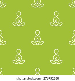 Vector simple minimalistic yoga sign seamless pattern.