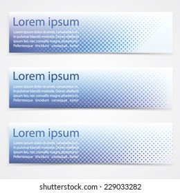 Vector simple modern horizontal banners set with circle. Colorful - white and blue. Christmas/winter/snow theme. Extensive use - www, webside, web, backdrop, card, poster, label etc. Eps 10.