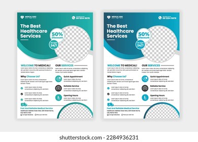 Vector simple and modern medical flyer design templateVector simple and modern medical flyer design template