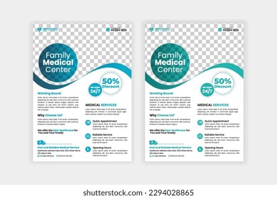 Vector simple and modern medical flyer design template