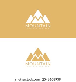 Vektor Einfache Berge Logos Gelb und Weiß