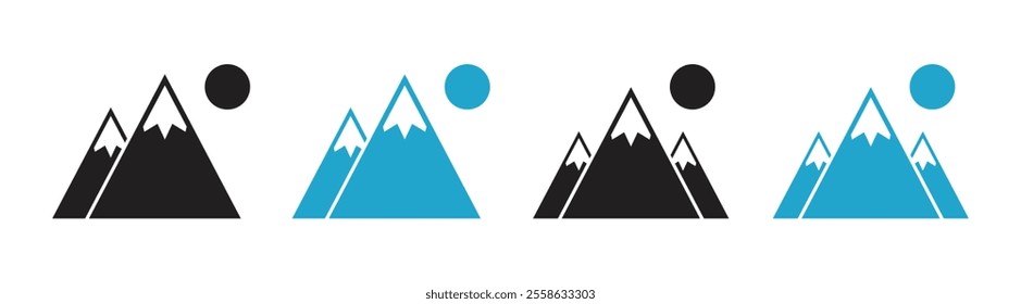 Vector Simple Mountains Icon Set