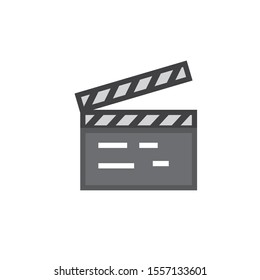 vector simple movie clapperboard icon shape