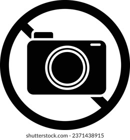 Vector Simple No Camera Warning Pictogram
