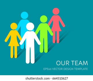 Vector Simple Our Team Icon Company Design Template