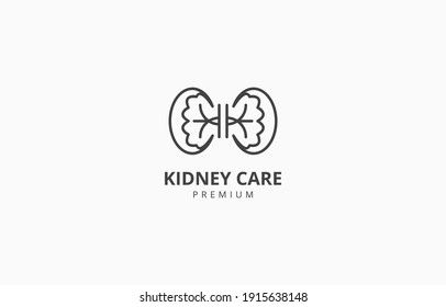 vector of simple outline kidney care urology logo template suitable for organization, company, or community logo that concern on kidney care issue