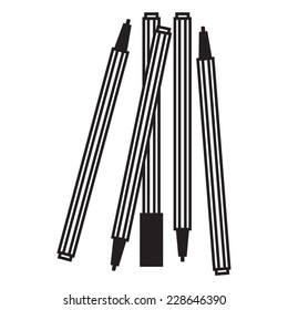 Vector simple outline pencils and pens or marker