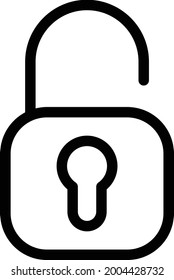 a vector of simple outline unlock icon