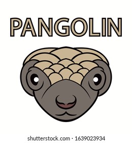 Vector simple pangolin portrait zoo icon