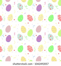 Vector simple pattern of Easter eggs. Holiday background.