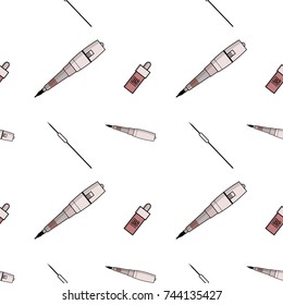 Vector simple pattern of equipment for permanent make-up. Used for backgrounds on the site, business cards, wallpaper, textiles.