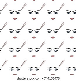 Vector simple pattern of equipment for permanent make-up. Used for backgrounds on the site, business cards, wallpaper, textiles.