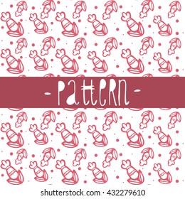 Vector simple  pattern with hand drawn doodle design elements.  vector texture for web, print, wallpaper, wrapping paper, fall fashion decor, card invitation or website