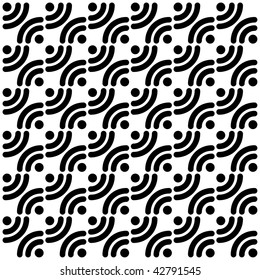 Vector simple patterns with rss black symbols on a white background