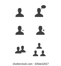 Vector simple people, person icon set, collection.
