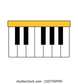 Vector of the simple piano, flat illustration on white background