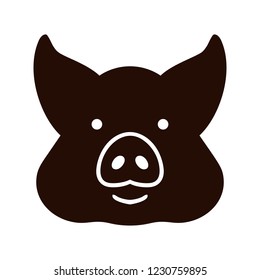 Vector simple pig face icon