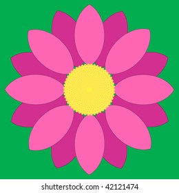 (Vector) Simple pink flower design.