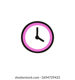 vector Simple pink-rimmed clock icon