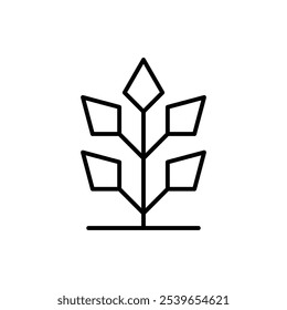 Vector Simple Plant Outline Icon. Plant Symbol