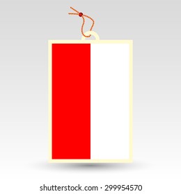 vector simple polish price tag - symbol of made in poland - label with national flag and string
