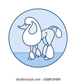 Vector simple poodle line art icon side view