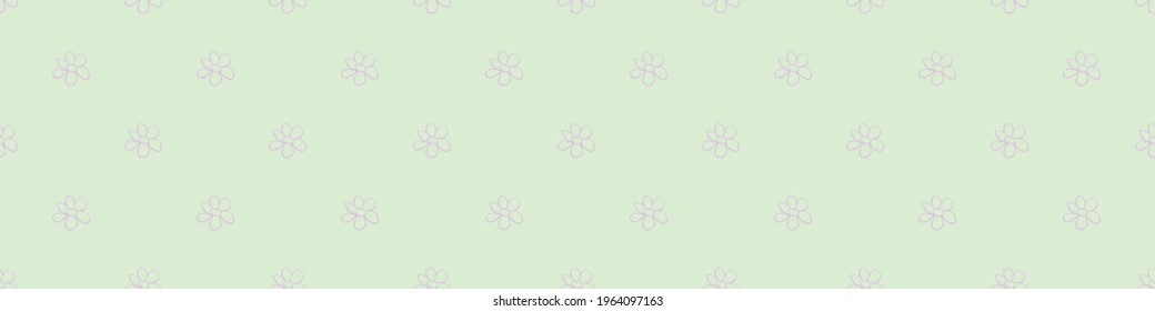 Vector simple primitive floral seamless pattern. Cute endless print with flowers drawn by hand. Sketch, doodle, scribble