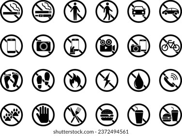 Vector Simple Prohibition Pictogram Set