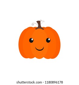 Vector simple pumpkin and happy   childish face 