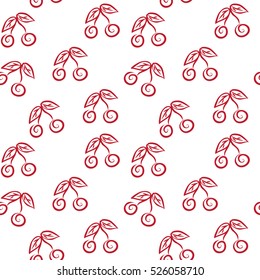 Vector simple red cherries pattern