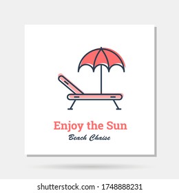 Vector simple red company logo example - Beach Chaise