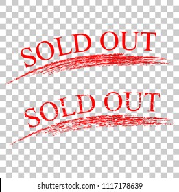 vector simple red stamp and crayon effect sold out